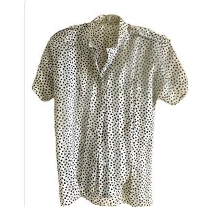 Chivas Short Sleeve White and Black Blouse